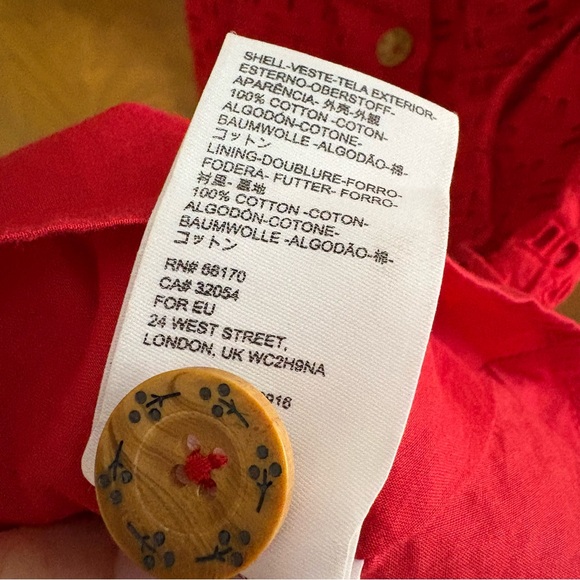 Anthropologie Red Eyelet Lace Button Up Romper Dress NWT 2 Crochet Shorts Y2K - Picture 12 of 12